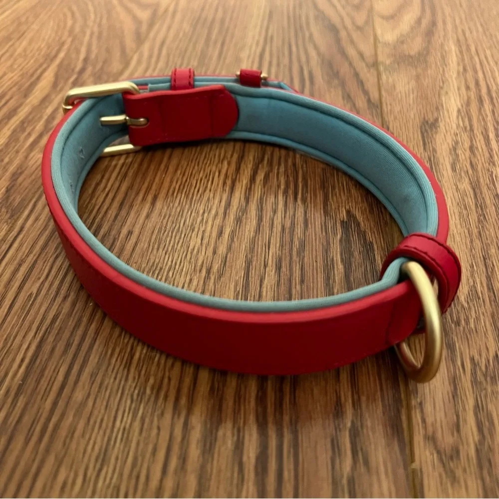 Bright Red Padded Dog Collar